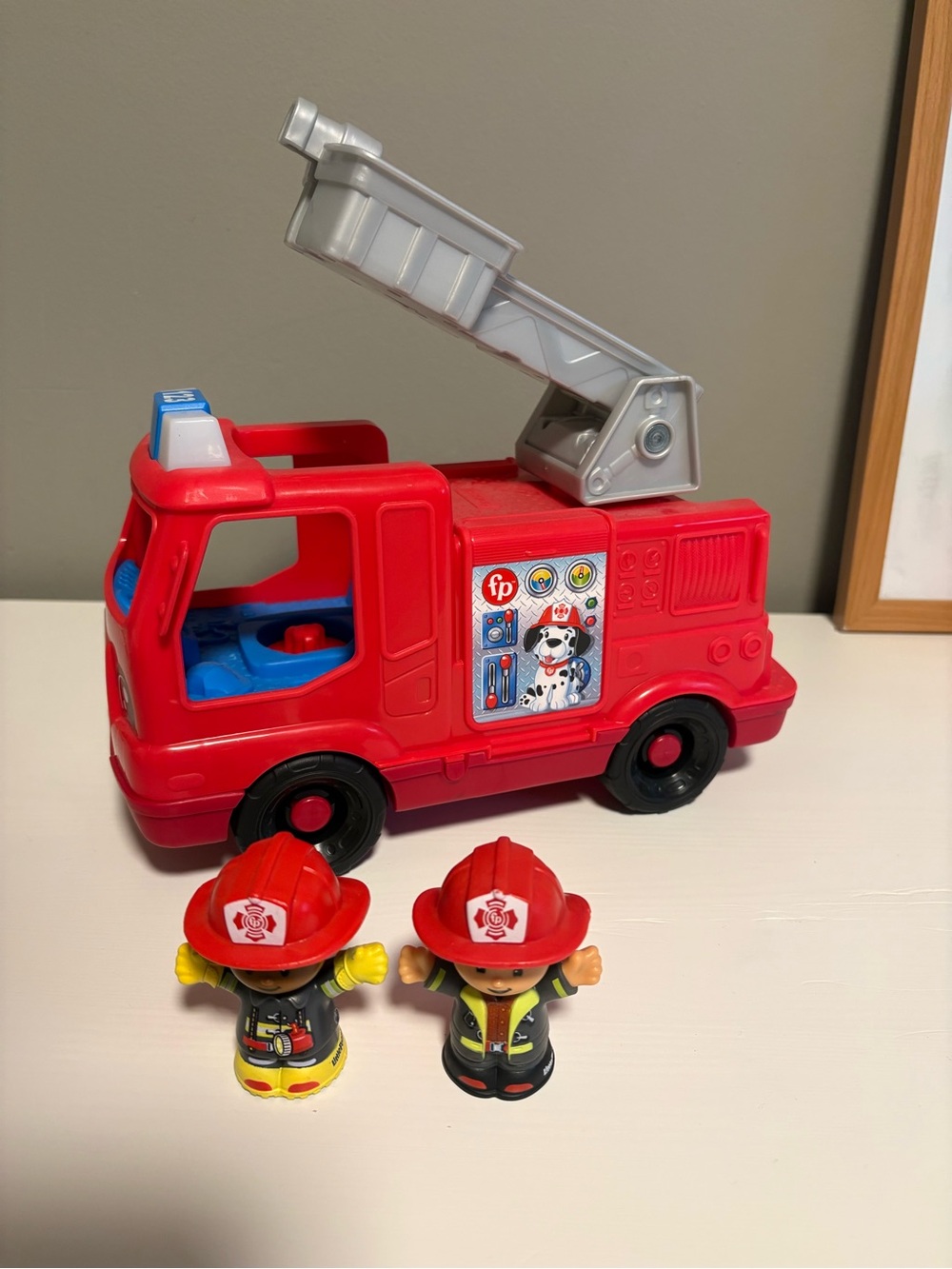 Fisher Price Fire Truck with Two Firefighters